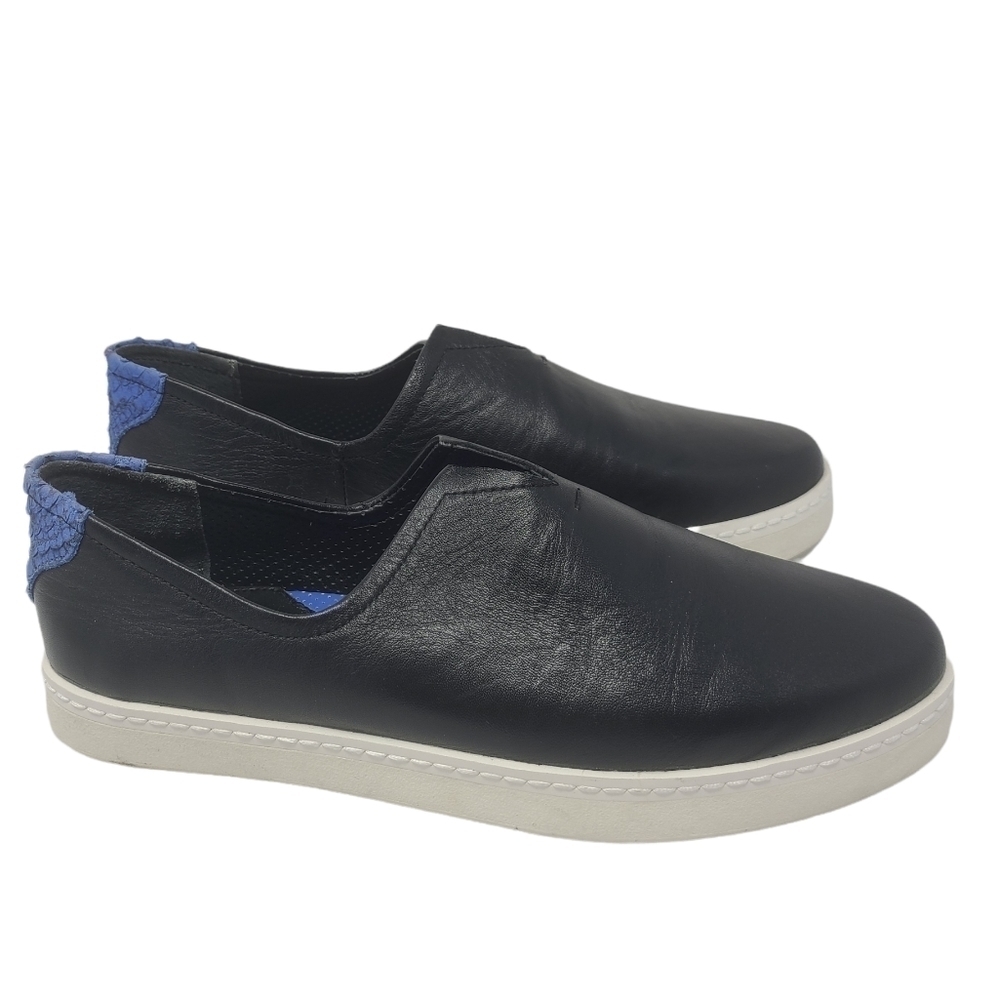 Franco Sarto Avant Leather Slip On Black Sneaker 7.5‎